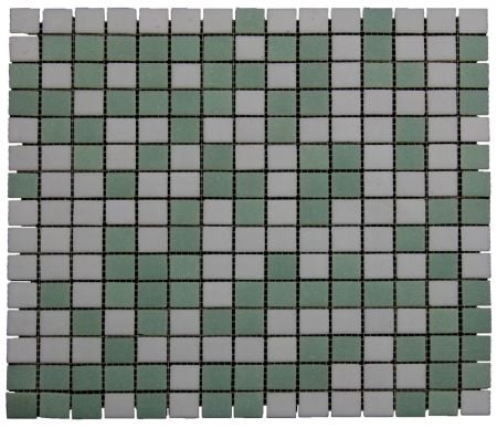 Cinque Verdus-Mosaik Grün-Weiß 2x2 Glas