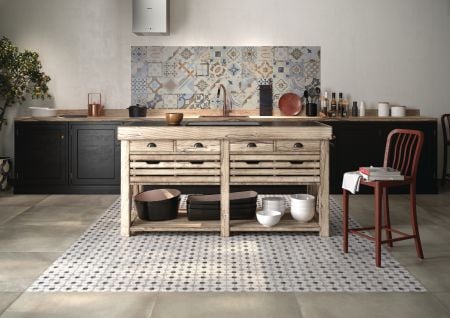 Castelvetro Cementine Tappeto B B/N 20x20 Wand- und Bodenfliese Matt can-CCM20R17B