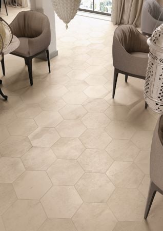 Castelvetro Fusion Bianco 26x30 Esagona Matt can-CFU1E