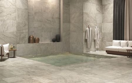 Castelvetro Quartz Silver 45x45 Wand- und Bodenfliese Matt Grip can-CQR45R4G
