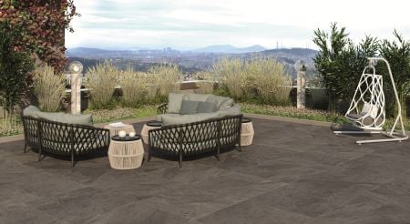 Castelvetro Slate Antracite 60x120x2 Terrassenplatte matt