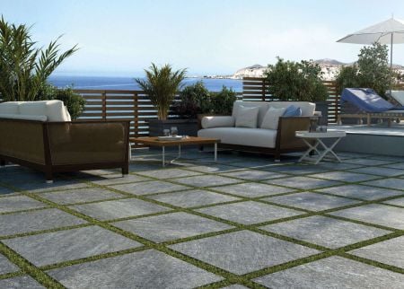 Porcelaingres Quartz_Stone Black 60x60x2 Terrassenplatte Matt PG-X600304X20