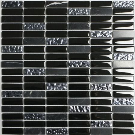 Glas-Naturstein schwarz Mosaik 30x30 RS-B623