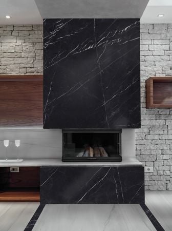 Cinque Exklusiv Matera Black 160x320 Wand- und Bodenfliese Poliert