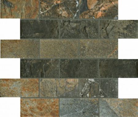 Unicom Starker Natural Slate multicolor UNI-4018-Mosaik Brick 30x30 geschiefert
